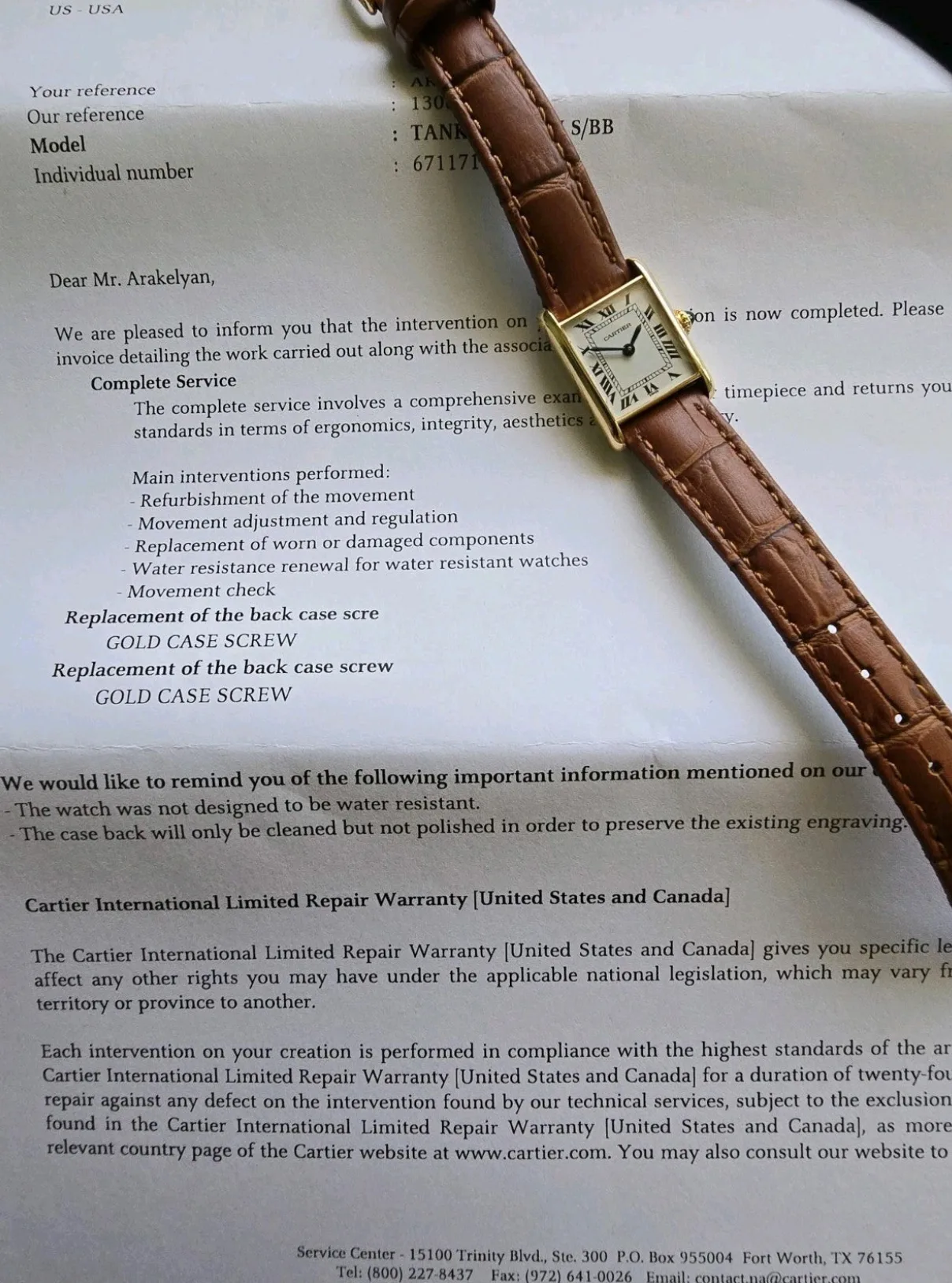 Cartier Tank Louis 6711 18K Gold Watch, 1970s - Image 8