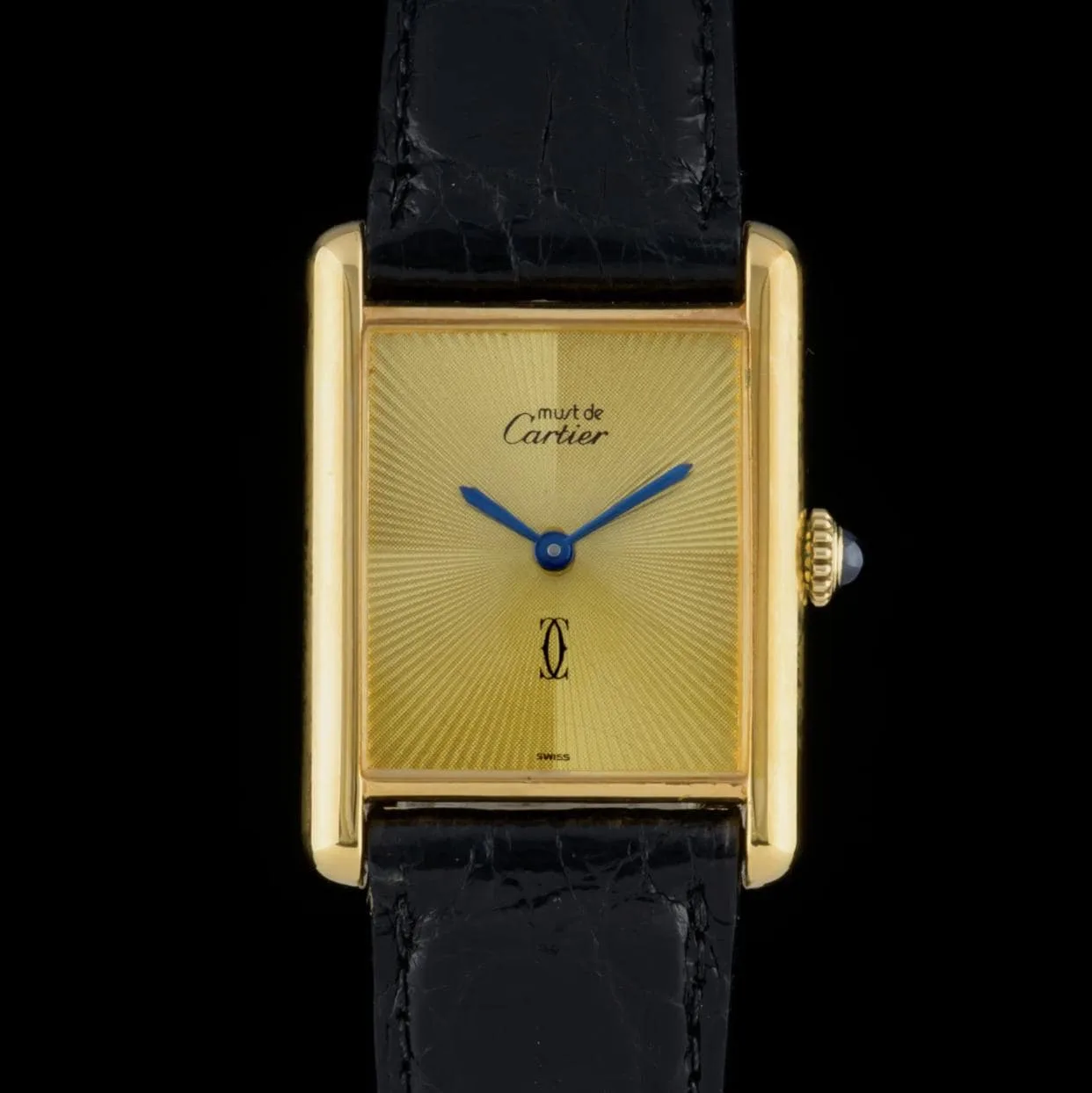 Vintage Cartier Tank Must Large Gold Guilloche | Vintage