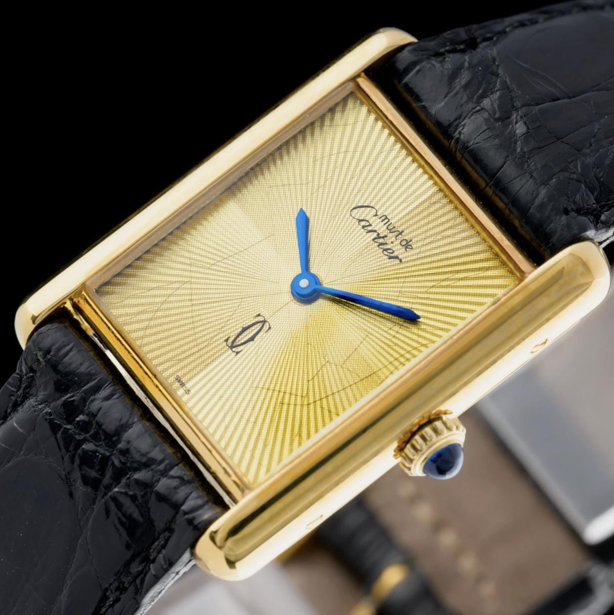 Vintage Cartier Tank Must Large Gold Guilloche | Vintage – photo 5