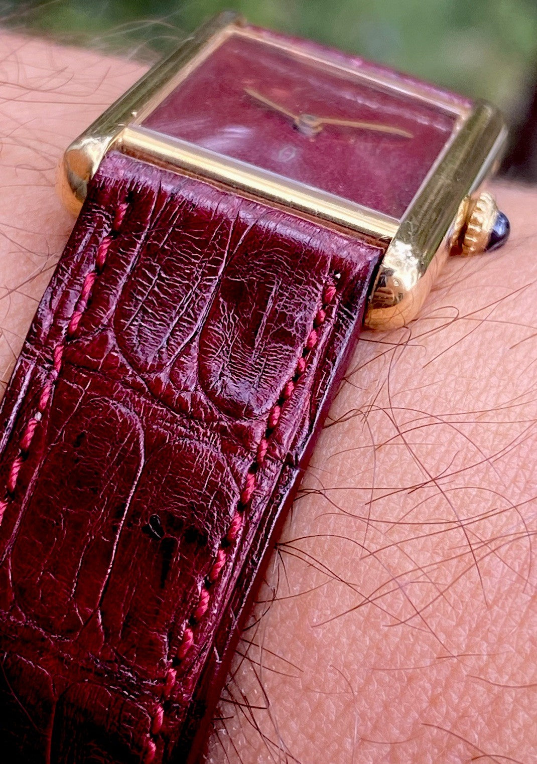 Cartier Tank LM Manual Wind Watch, Burgundy Dial – photo 10