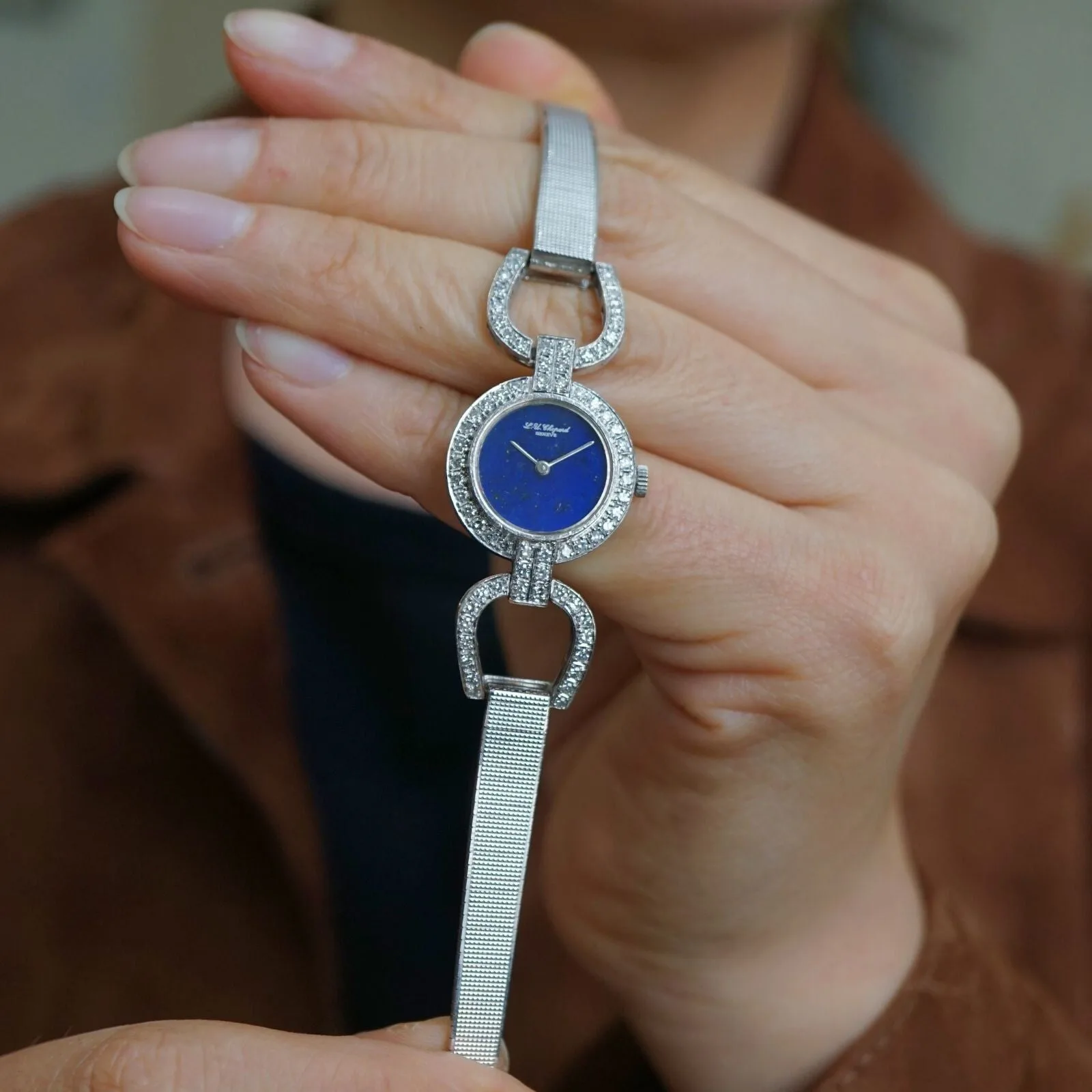 Chopard Diamond Lapis Horsebit Stirrup 18k White Gold – photo 13