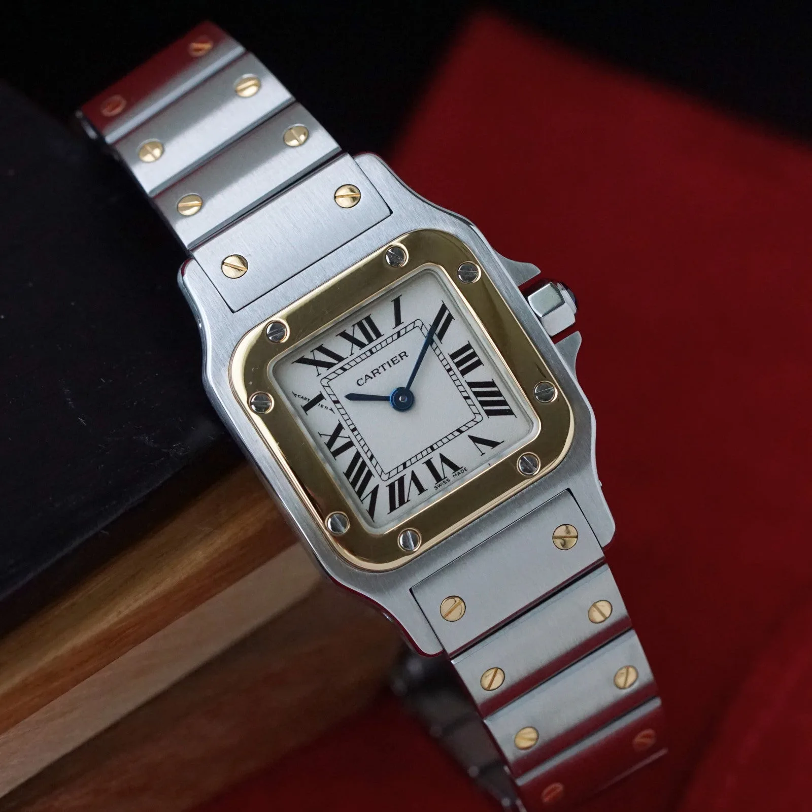 Cartier Santos Galbee Two Tone Steel Gold Watch