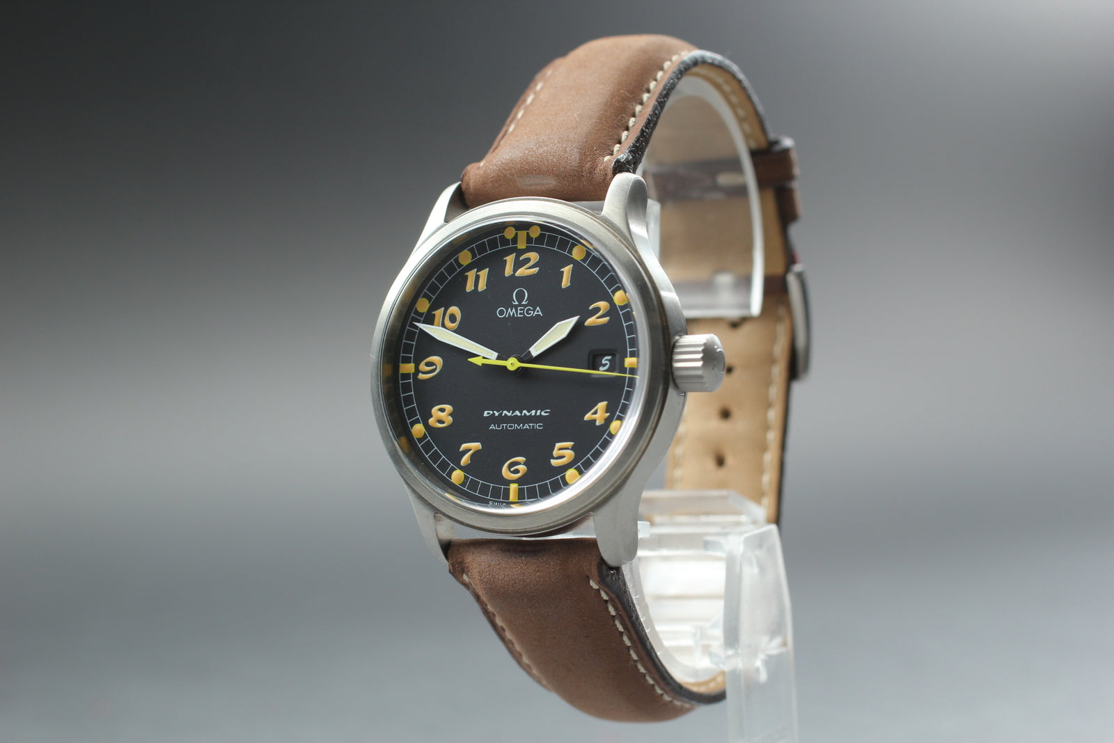 Vintage Omega Dynamic Watch, Black Dial – photo 7