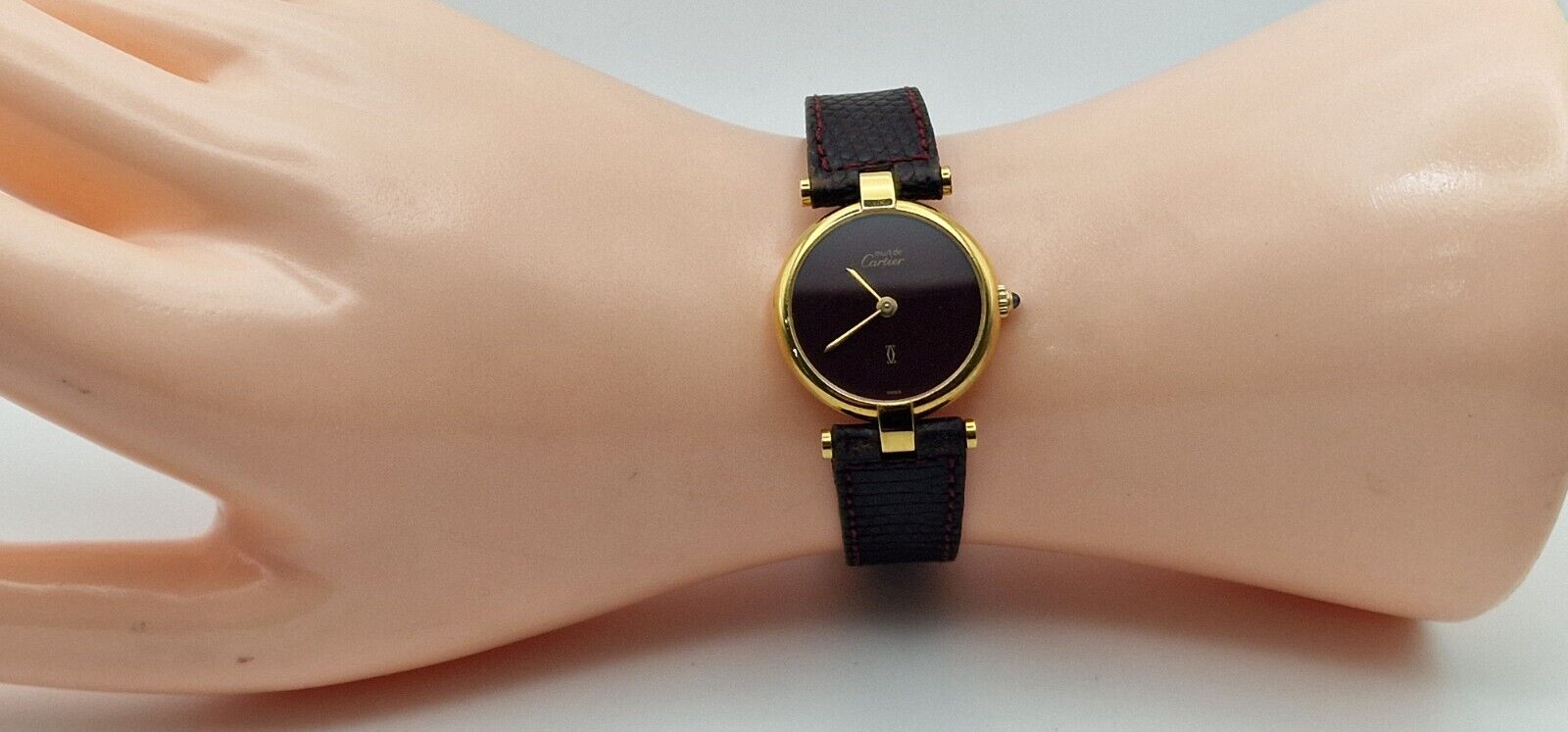 Must de Cartier Ladies Watch, Burgundy Dial – photo 4