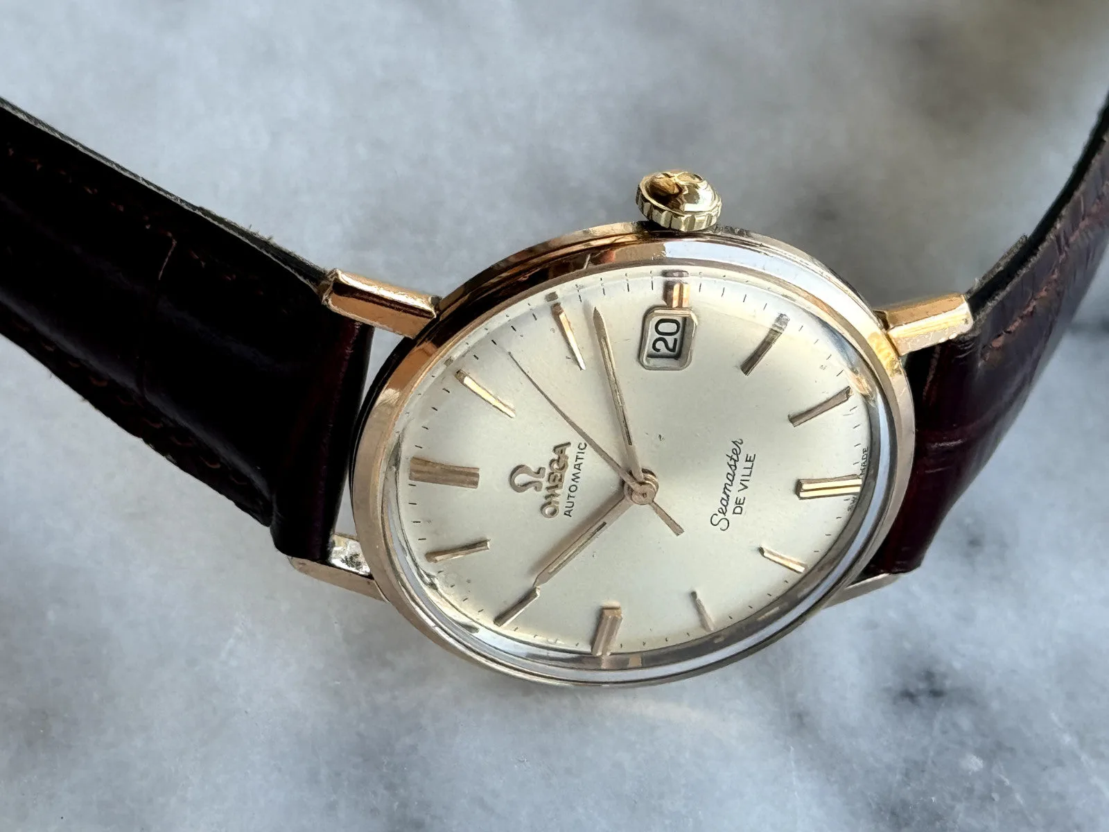 Omega Seamaster De Ville 14K Gold Bezel Watch – photo 2