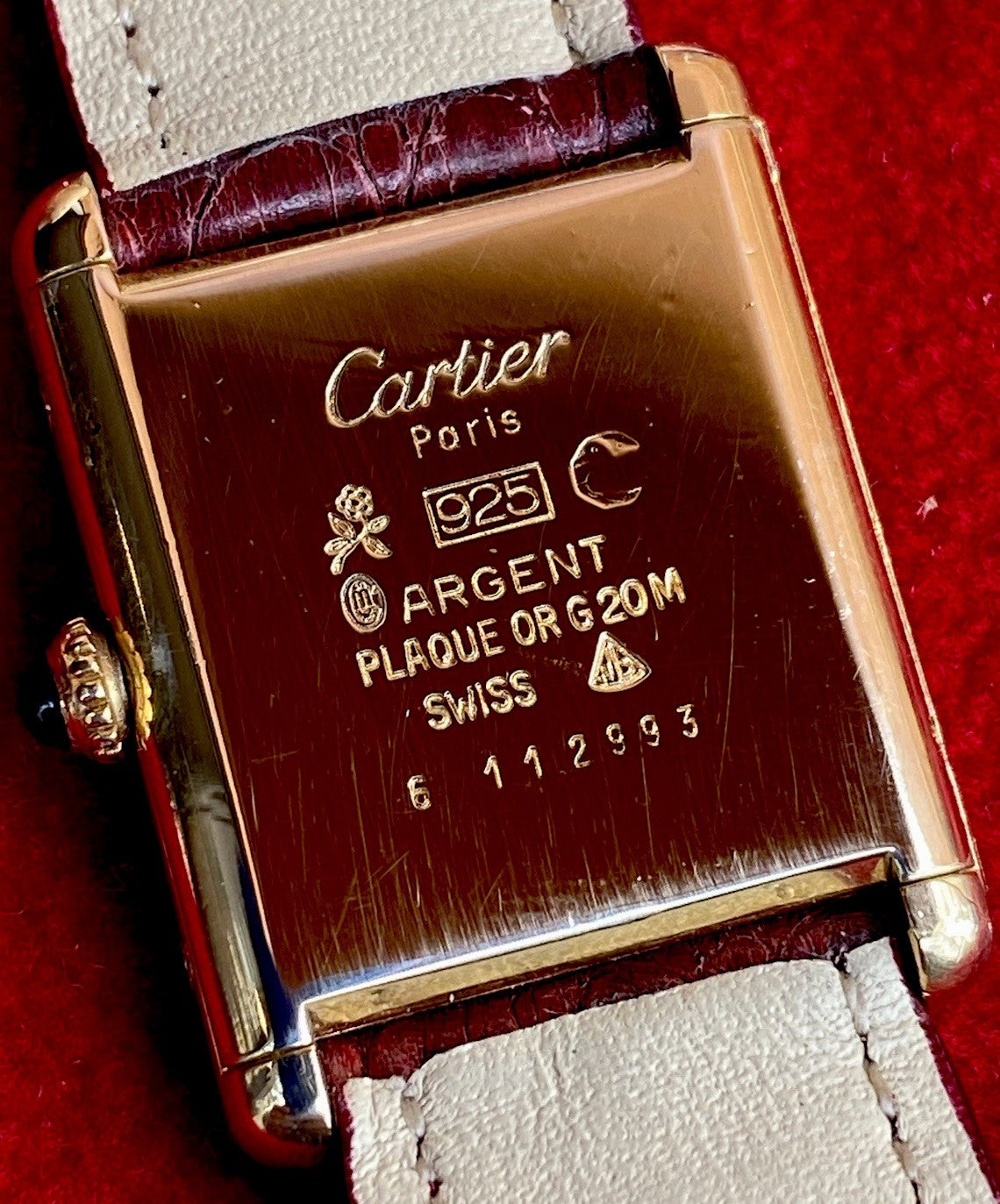 Cartier Tank LM Manual Wind Watch, Burgundy Dial – photo 14