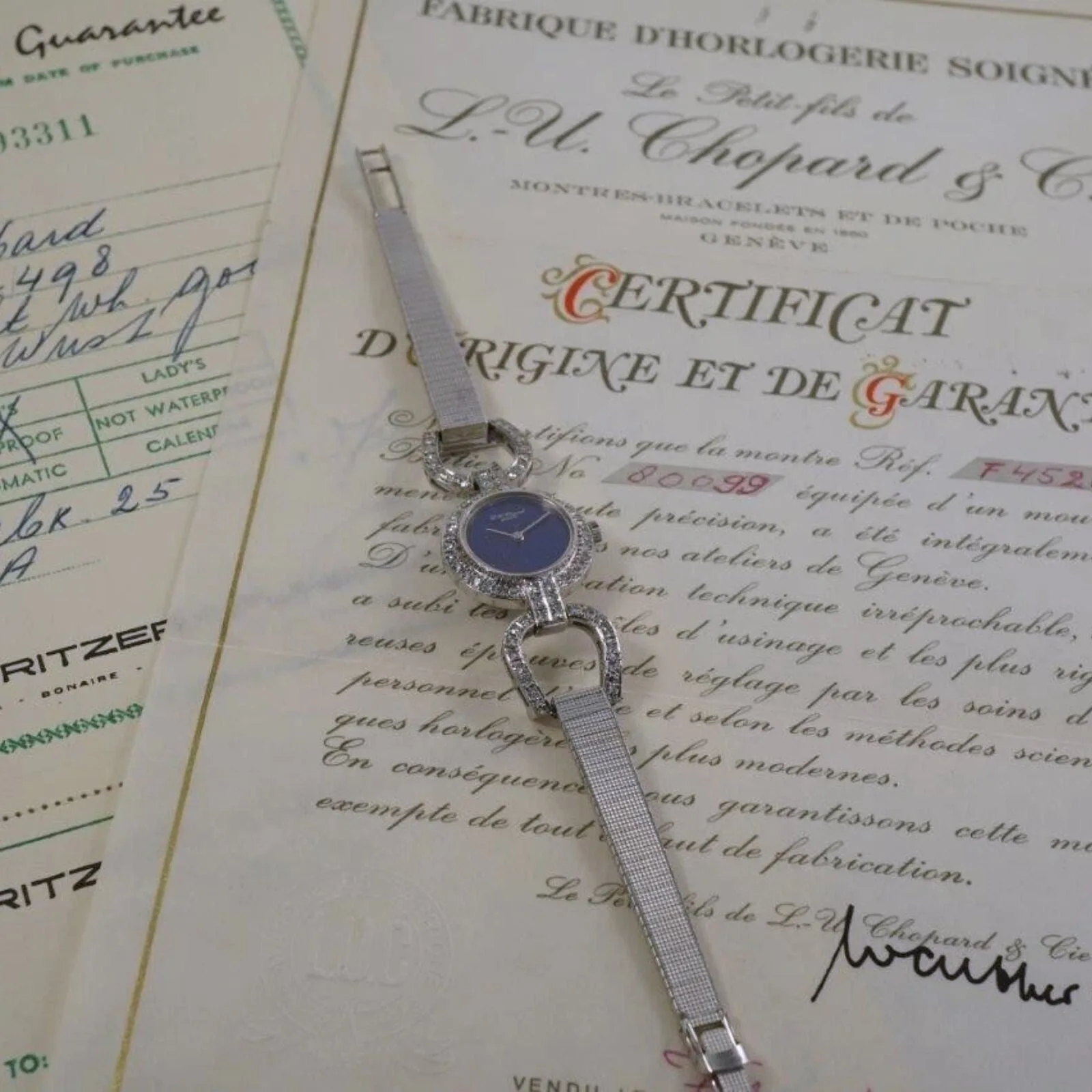 Chopard Diamond Lapis Horsebit Stirrup 18k White Gold – photo 14