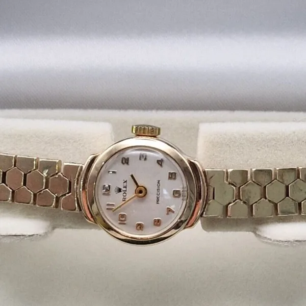 Rolex Precision 9ct Gold Ladies Watch, 1950s