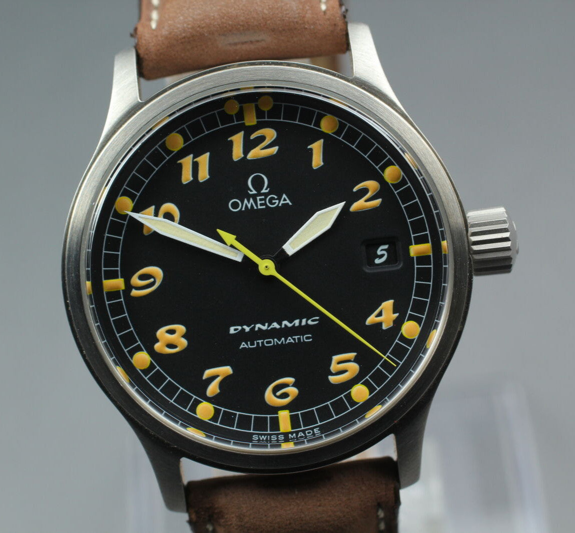 Vintage Omega Dynamic Watch, Black Dial – photo 2