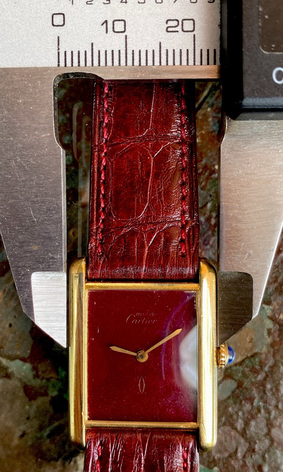 Cartier Tank LM Manual Wind Watch, Burgundy Dial – photo 22