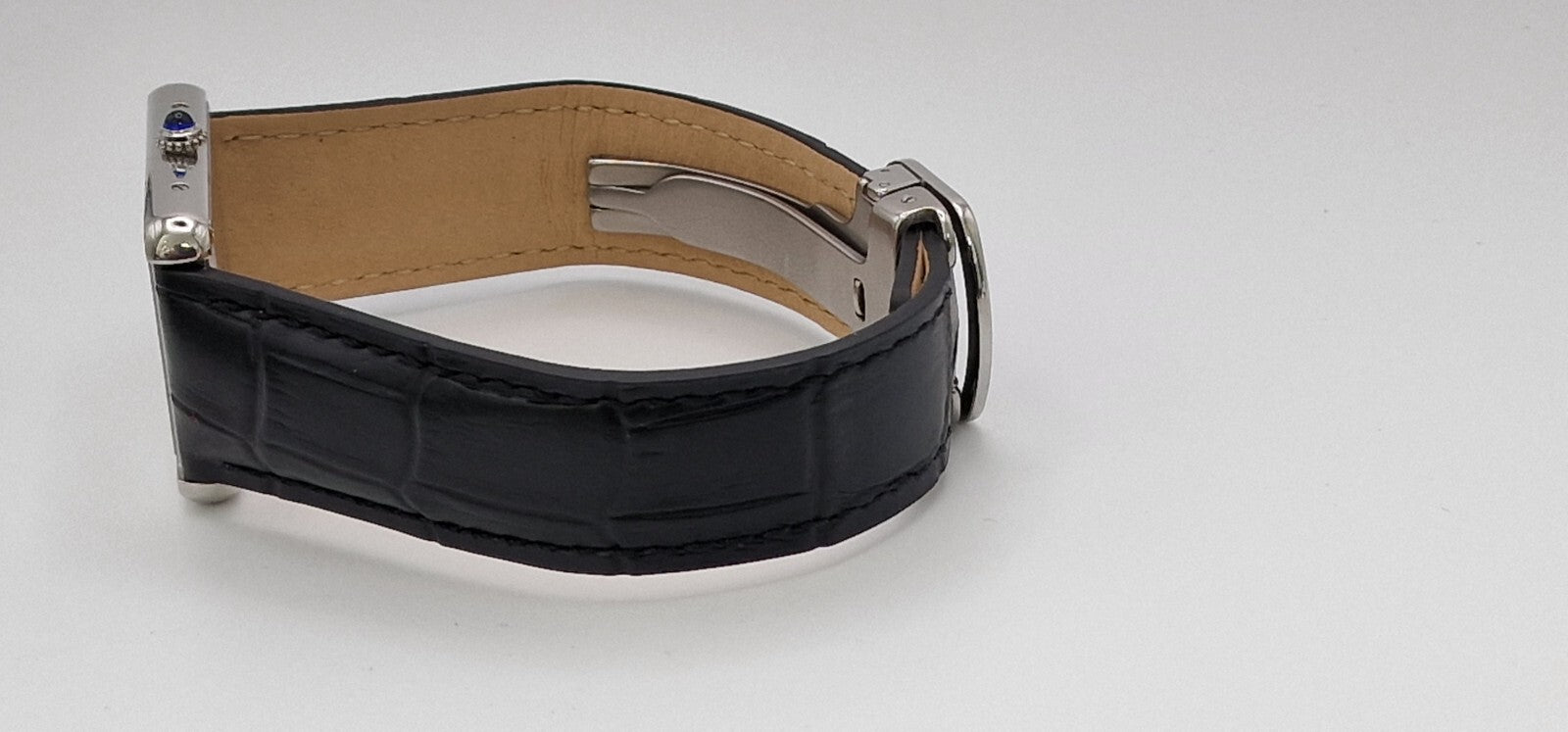 Cartier Tank Solo Steel Watch, Blue Cabochon – photo 15