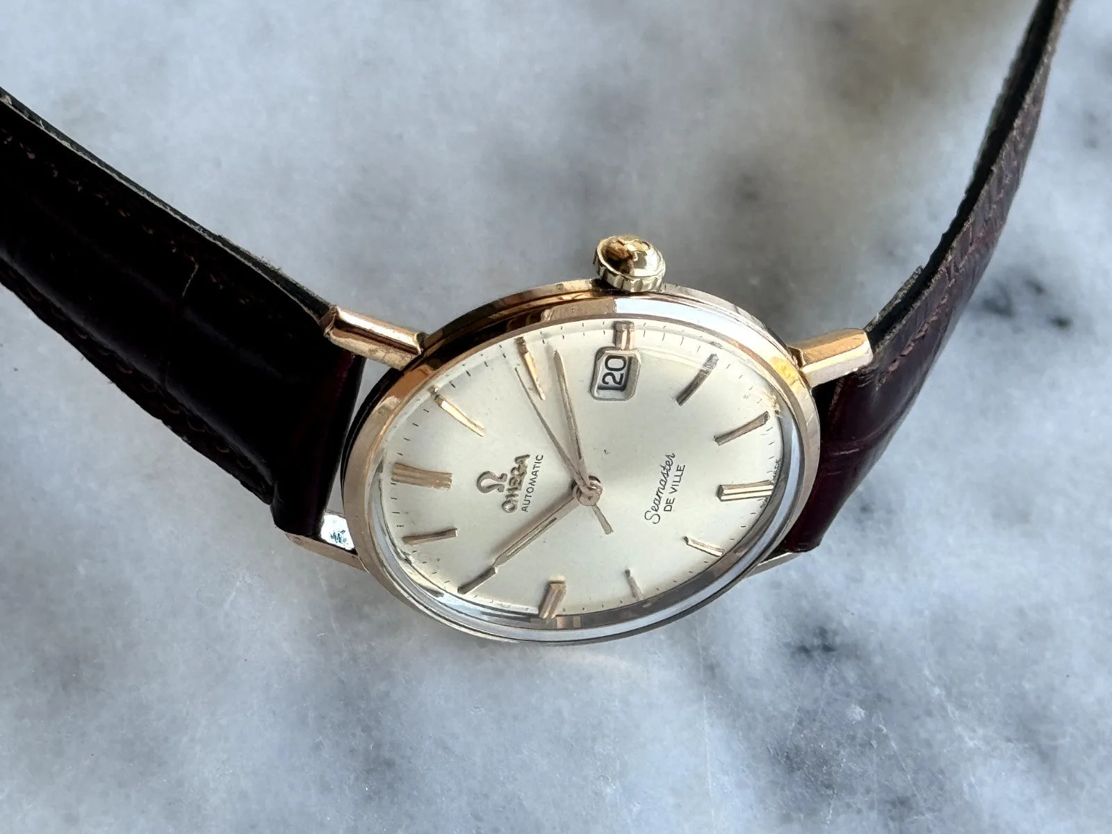 Omega Seamaster De Ville 14K Gold Bezel Watch – photo 12
