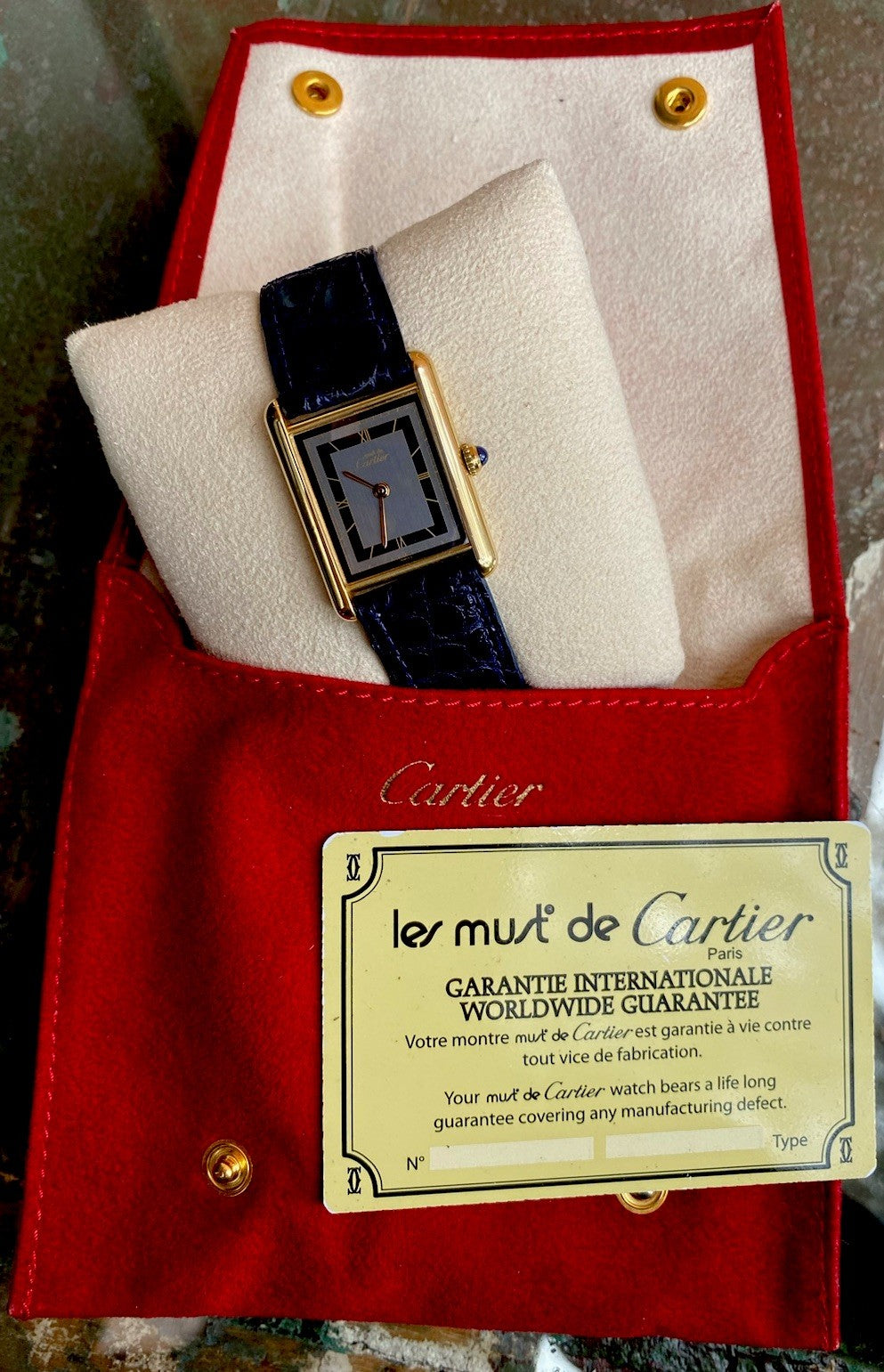 Cartier Tank LM Quartz Watch, Burgundy Strap – photo 3