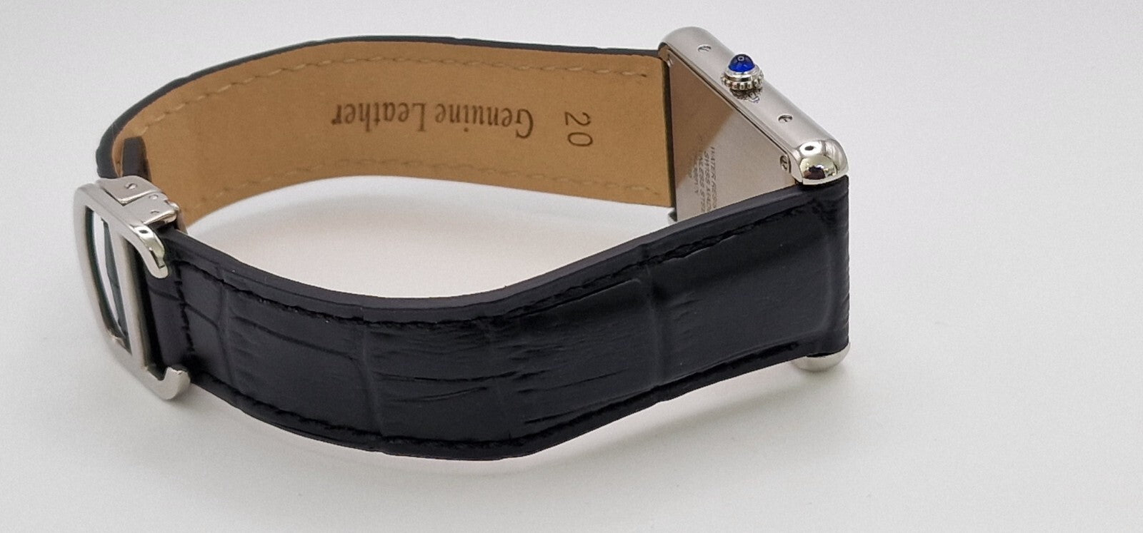 Cartier Tank Solo Steel Watch, Blue Cabochon – photo 16