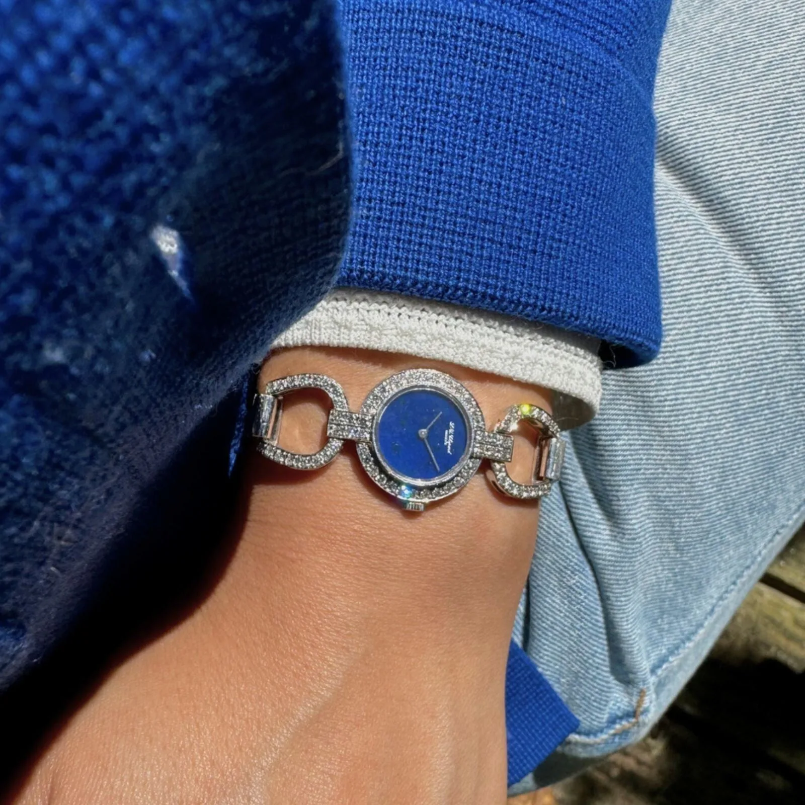 Chopard Diamond Lapis Horsebit Stirrup 18k White Gold – photo 8