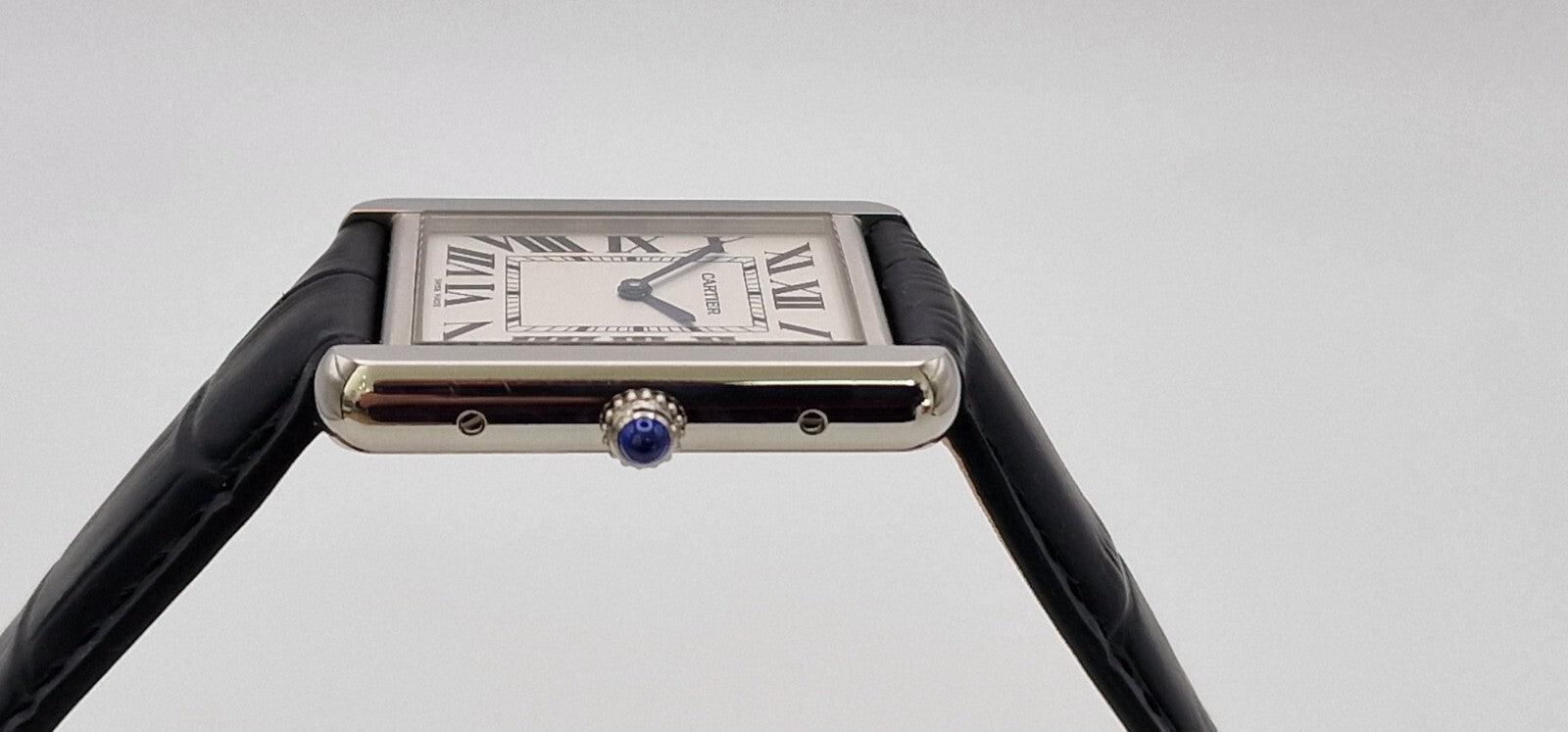 Cartier Tank Solo Steel Watch, Blue Cabochon – photo 9