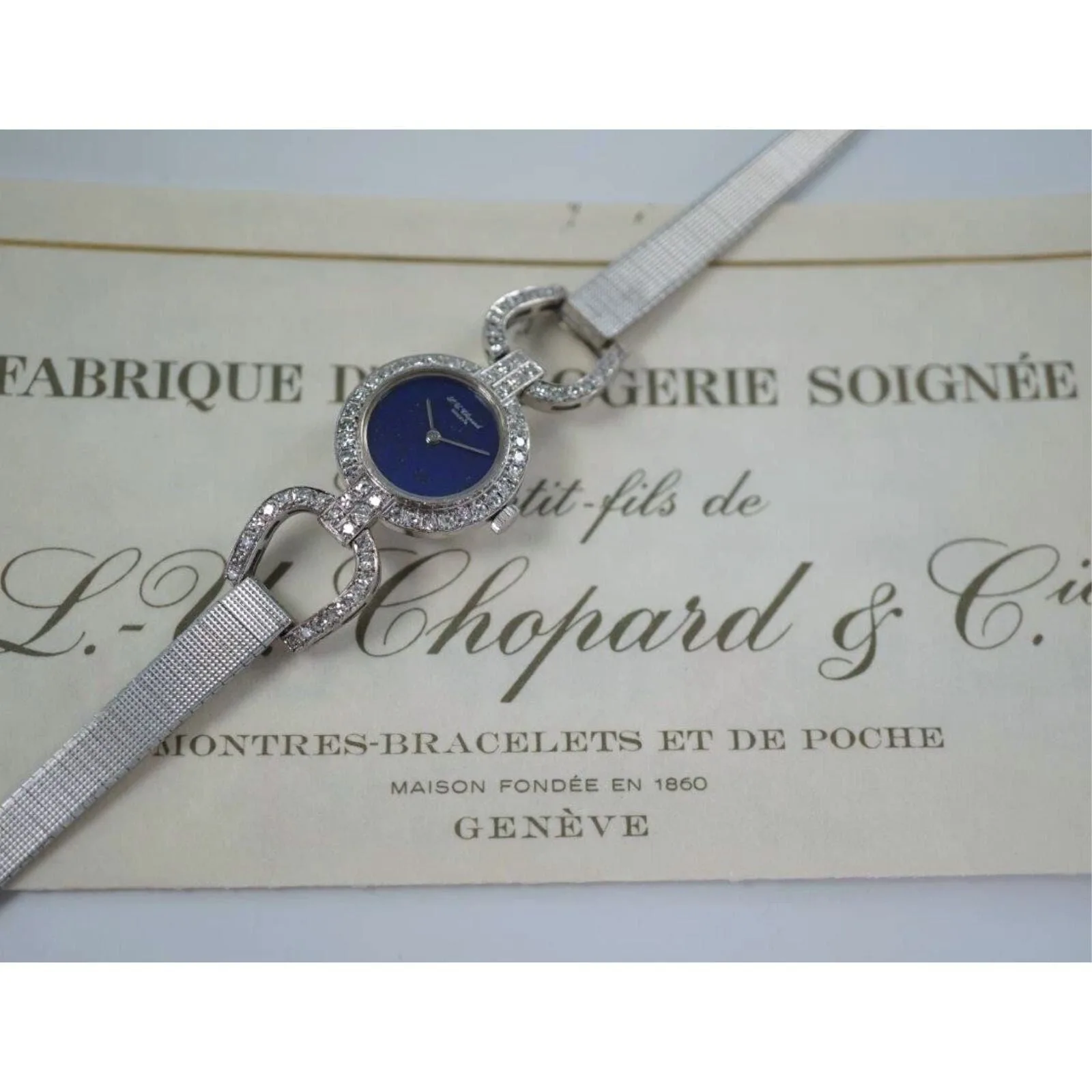 Chopard Diamond Lapis Horsebit Stirrup 18k White Gold – photo 3